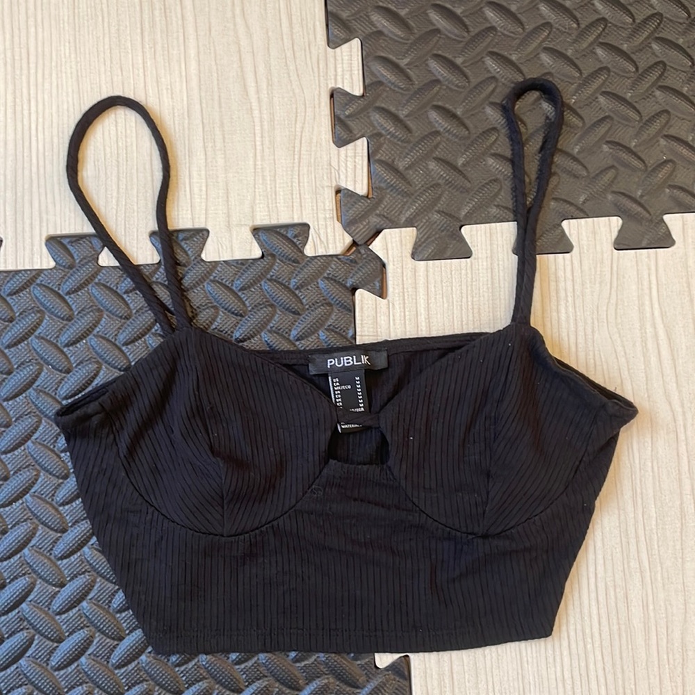 Publik Black Crop Top Size M